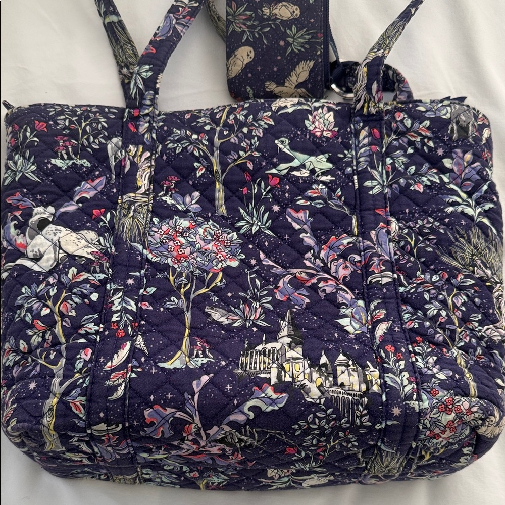 Vera Bradley Harry Potter Forbidden Forest Floral Quilted Tote/ID holder - Picture 8 of 13
